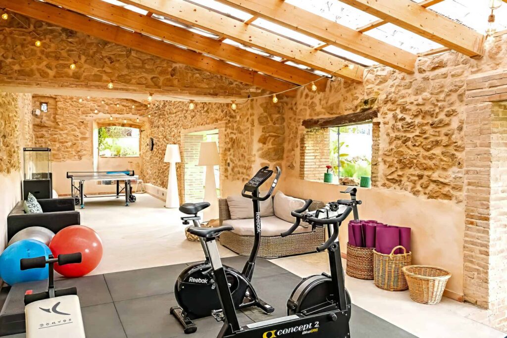 gym and table tennis large villa rent barcelona